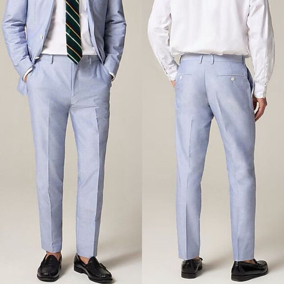 J.CREW Ludlow Pants Men 30 x 32 Slim Fit Blue 100% Cotton Oxford BV112 - Picture 16 of 16